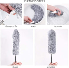 RXP Extendable Microfiber Fan Duster | Long Handle Ceiling Fan Cleaner Brush – Bendable, Washable, High-Reach Dusting Tool