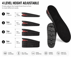 RXP Height Increase Insoles for Men & Women – Adjustable 4 Layer Elevator Shoe Inserts, Invisible Height Booster 3-9cm, Memory Foam Comfort Heel Lift Insoles for Sneakers, Formal Shoes & Boots