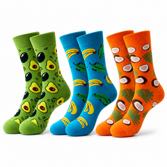 Unisex Funky Printed Socks Pack of 3 | Cotton Rich Breathable Casual Socks for Men & Women | Stylish Stretch Socks for Sneakers, Gym, Streetwear, Sports & Daily Wear