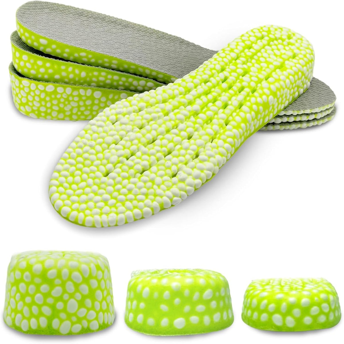 RXP Height Increase Insoles for Men & Women (Pack of 3) | Memory Foam Shoe Lifts with Arch Support & Shock Absorption | Adjustable Heel Lift Inserts 1.5cm, 2.5cm & 3.5cm for Taller Height & All Day Comfort